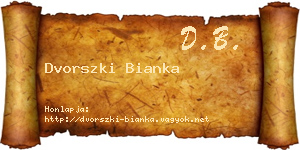 Dvorszki Bianka névjegykártya