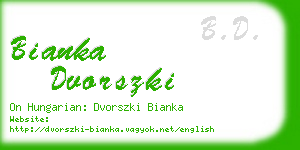 bianka dvorszki business card